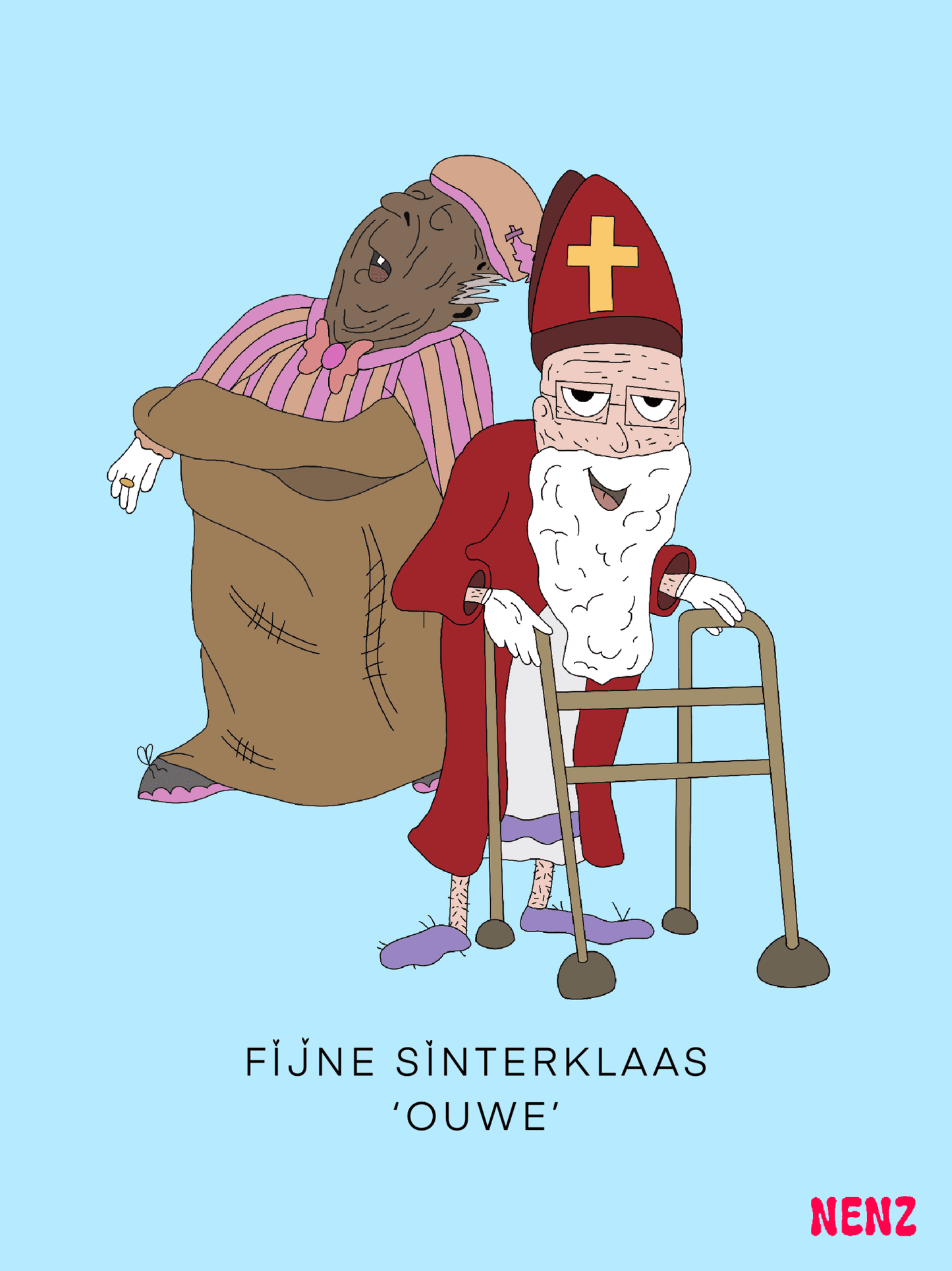 FIJNE SINTERKLAAS 'OUWE' - wenskaarten - NENZ
