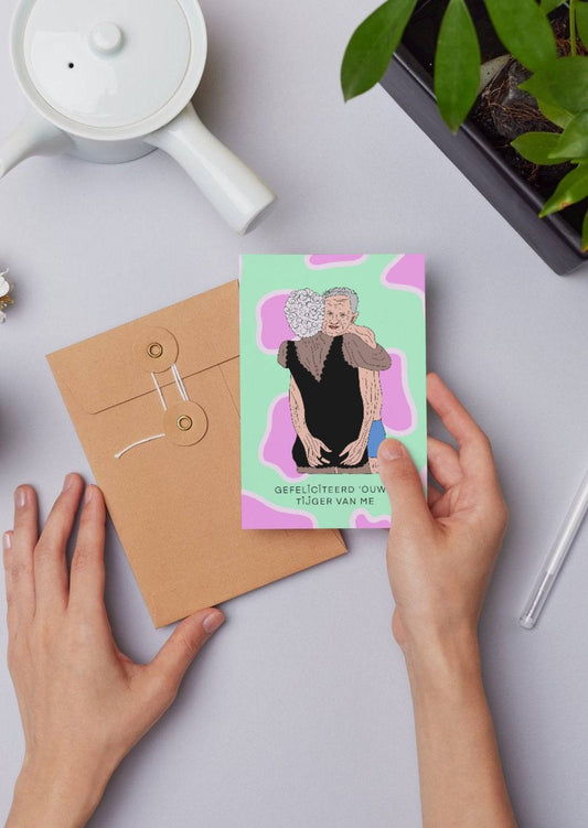 GEFELICITEERD 'OUWE' - wenskaarten - NENZ