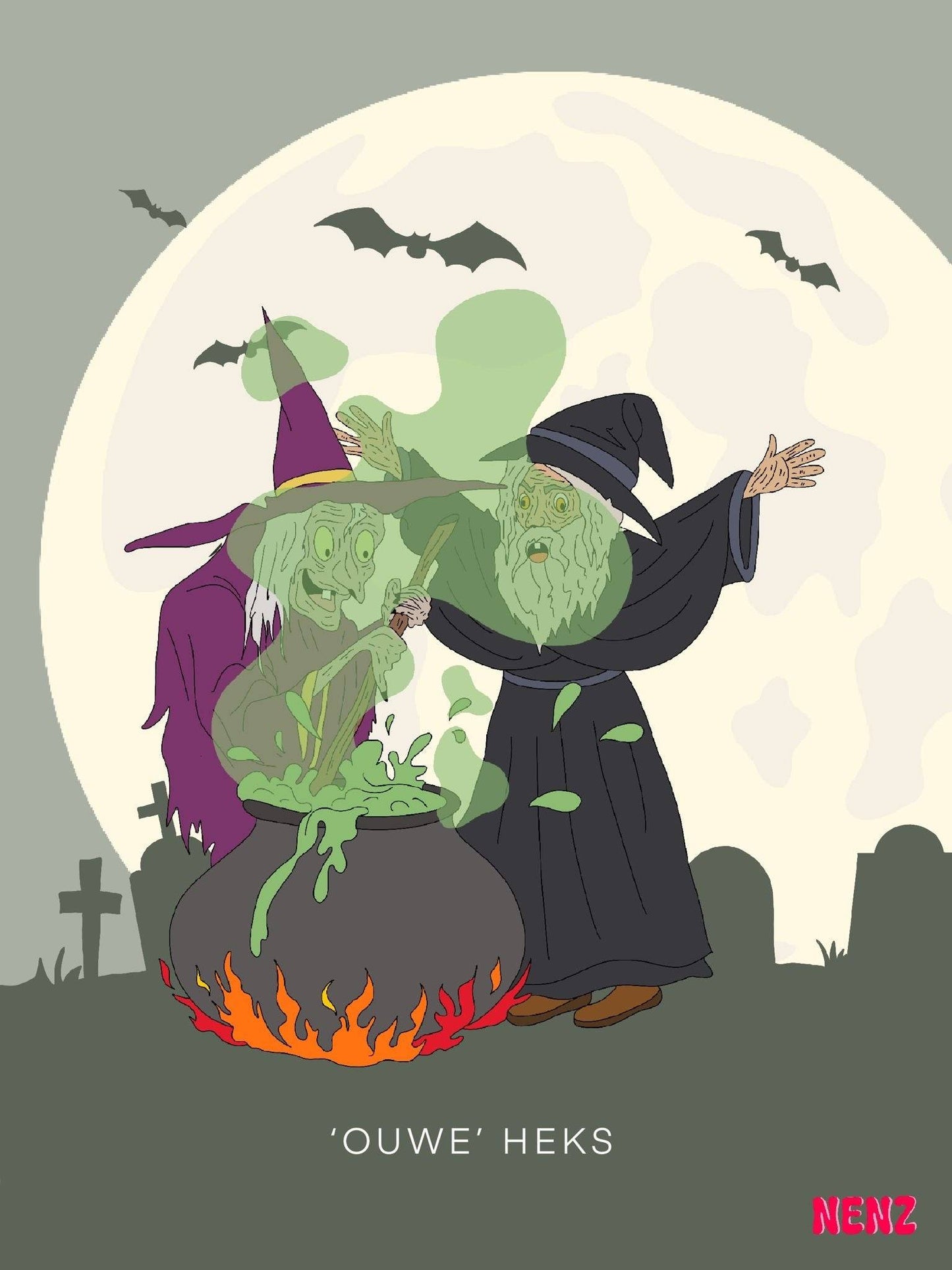 'OUWE' HEKS - wenskaarten - NENZ