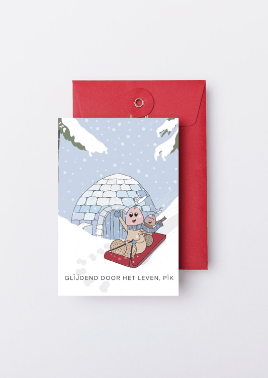 GLIJDEND DOOR HET LEVEN, PiK - wenskaarten - NENZ