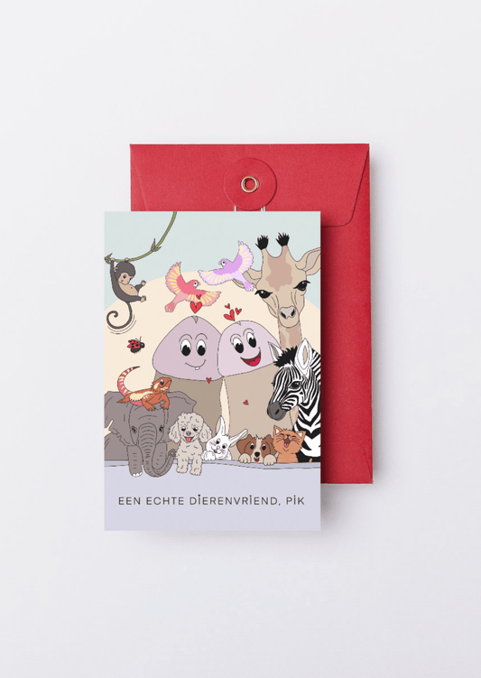 EEN ECHTE DIERENVRIEND, PiK - wenskaarten - NENZ